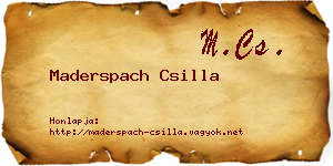 Maderspach Csilla névjegykártya